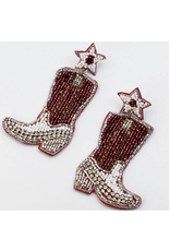 Treasure Jewels Maroon Boot Earrings