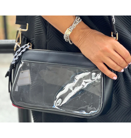 Black 2 Way Clear Spectator Shoulder Bag