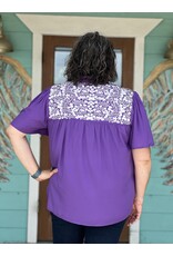 Purple Rudder Embroidered Top