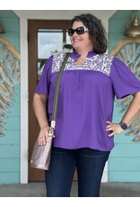 Purple Rudder Embroidered Top