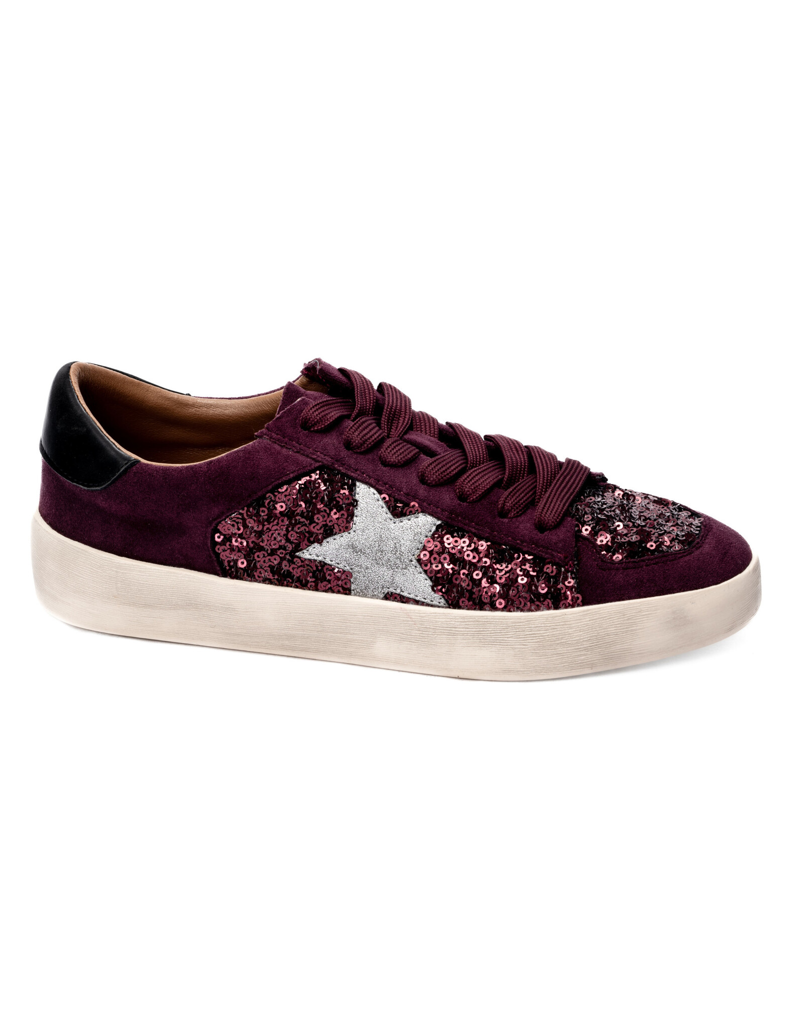 Burgundy glitter sneakers best sale