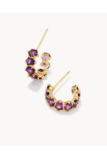 Kendra Scott Cailin Crystal Huggie Earring Gold - Purple