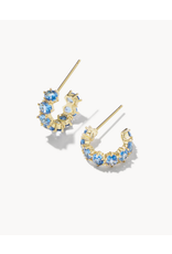 Kendra Scott Cailin Crystal Huggie Earring Gold Blue Violet