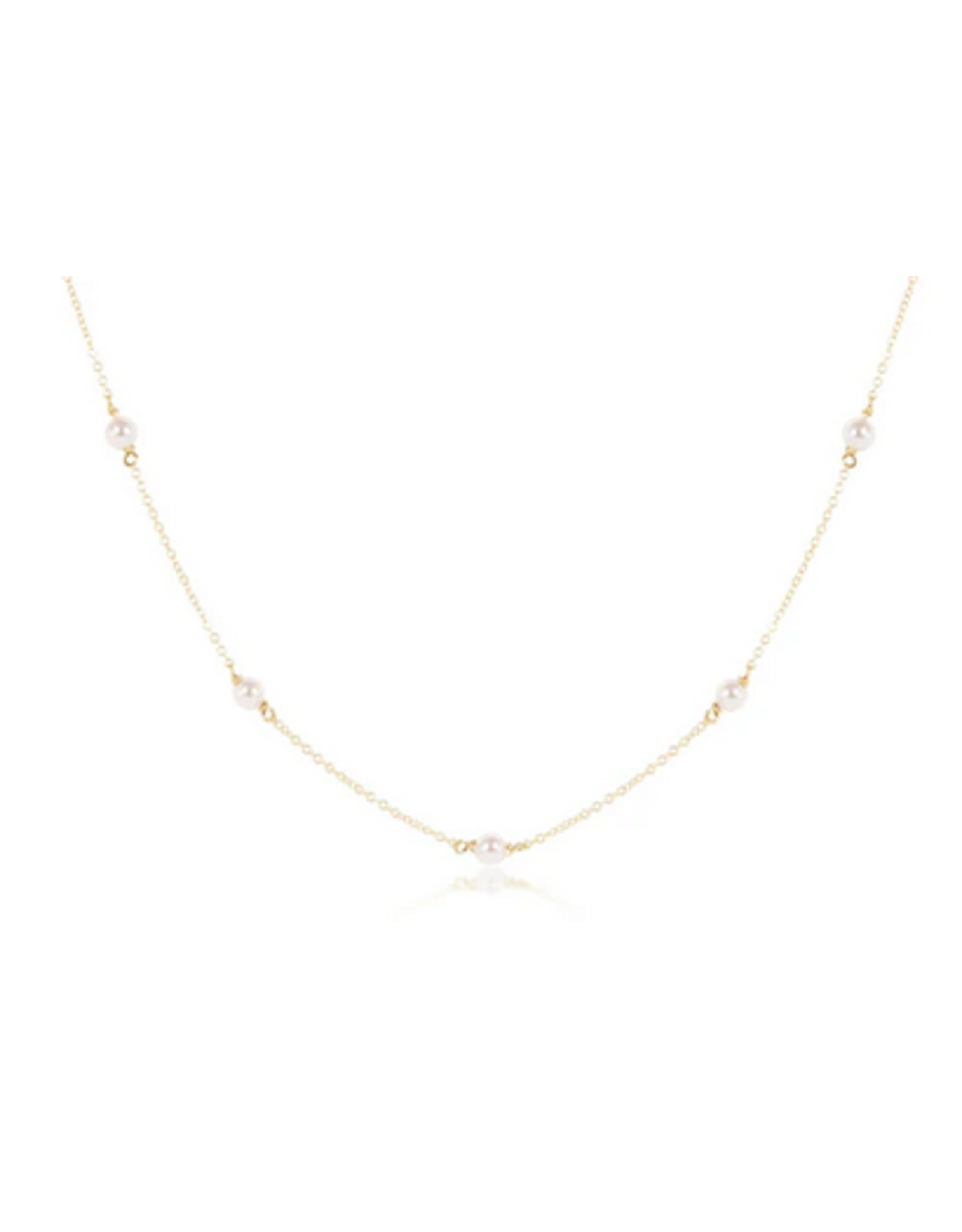 enewton 17" Choker Simplicity Chain Gold- 4mm Pearl