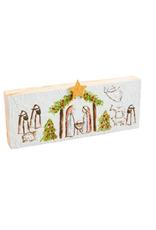 Long Painted Nativity Plaque