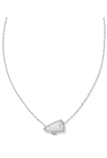 Kendra Scott Cheer Short Pendant Necklace Rhod White Mother of Pearl