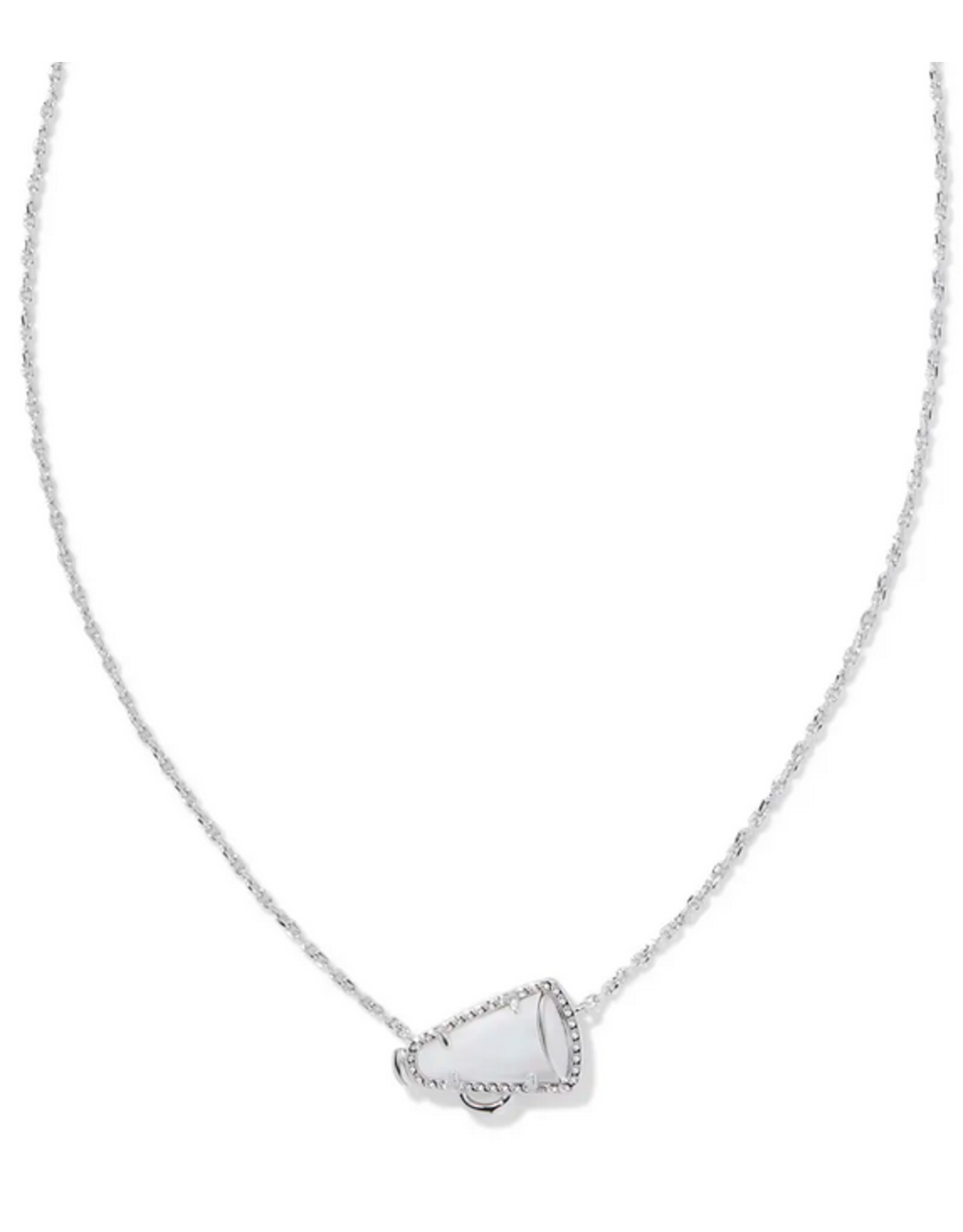 Kendra Scott Cheer Short Pendant Necklace Rhod White Mother of Pearl