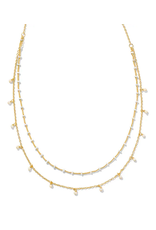 Kendra Scott Eve Multi Strand Necklace Gold White Mix