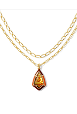 Kendra Scott Camry Enamel Frame Mlt Amber Illsn Necklace