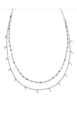 Kendra Scott Eve Multi Strand Necklace Rhod Multi Mix