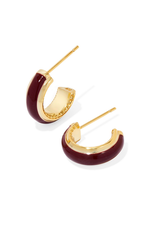 Kendra Scott Ainsley Huggie Earring Gold Burgundy Enamel