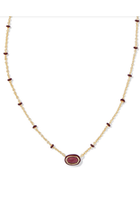 Kendra Scott Mini Elisa Enamel Frame Pendant Gold Maroon Magnesite