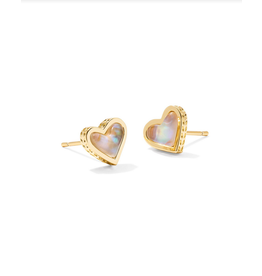 Kendra Scott Framed Ari Heart Stud Earring Gold Iridescent Abalone