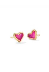 Kendra Scott Framed Ari Heart Stud Earring Gold Azalea Illusion