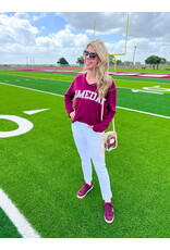 Gameday Maroon V-Neck Jersey Sweater