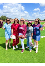 Gameday Maroon V-Neck Jersey Sweater