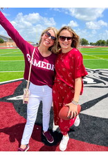 Gameday Maroon V-Neck Jersey Sweater