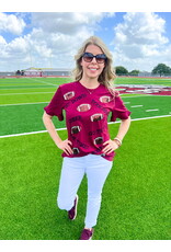 Maroon Embroidered Touchdown Tee