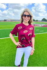 Maroon Embroidered Touchdown Tee