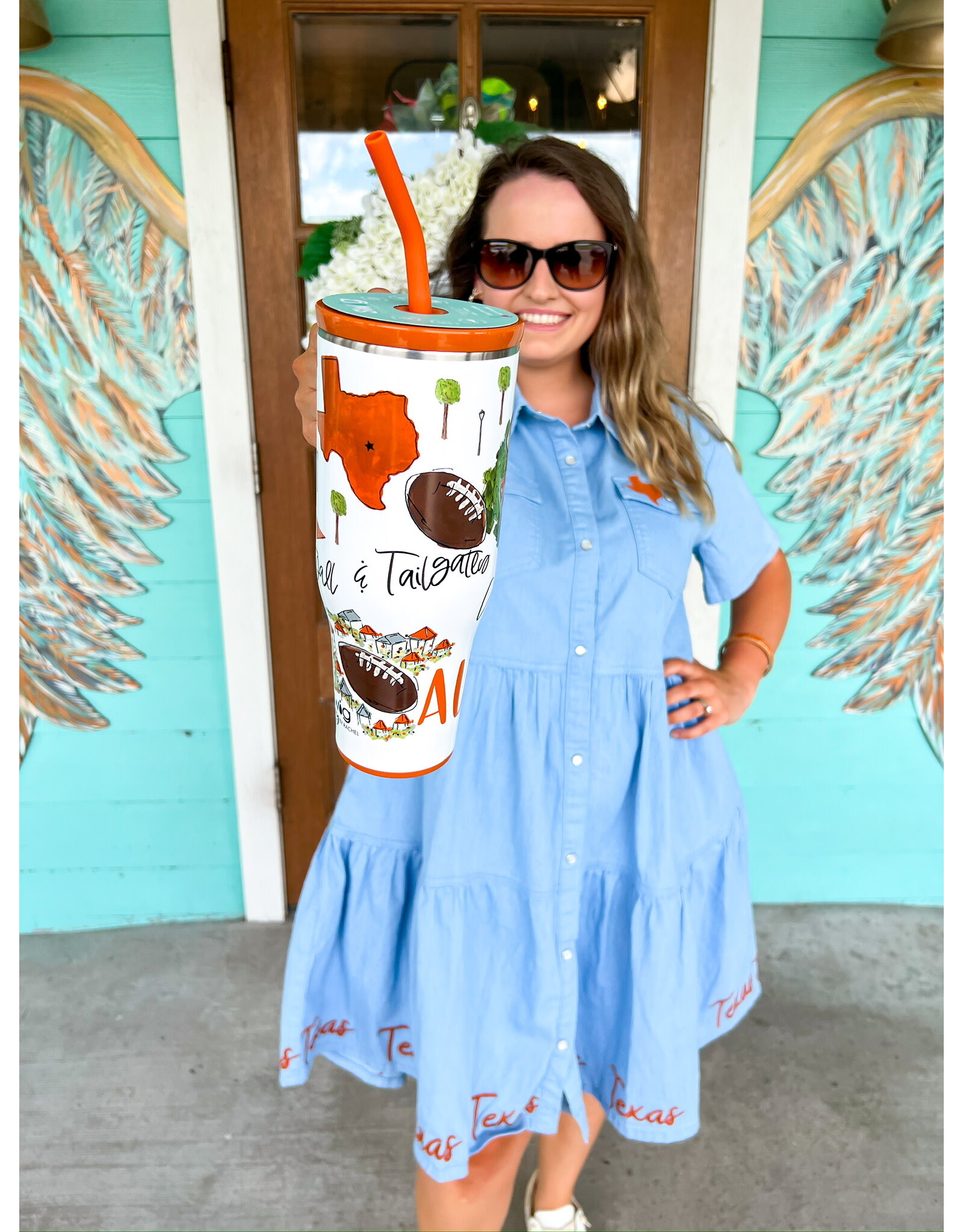 Denim Embroidered Lone Star Dress