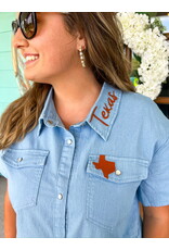 Denim Embroidered Lone Star Dress