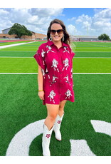 Queen of Sparkles Maroon Football Player Dress