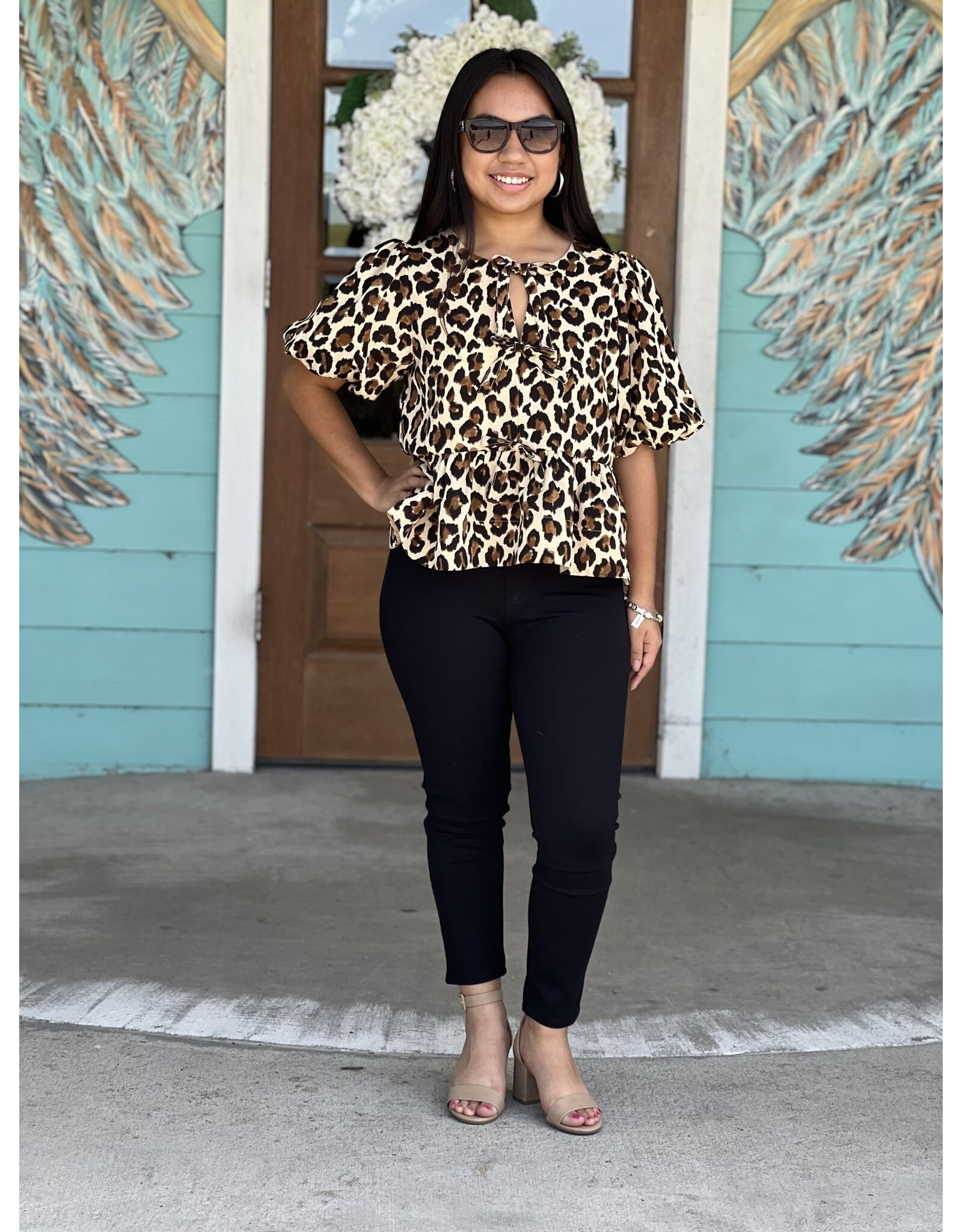 Leopard Print Bow Top