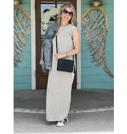 Cream Striped Maxi Dress