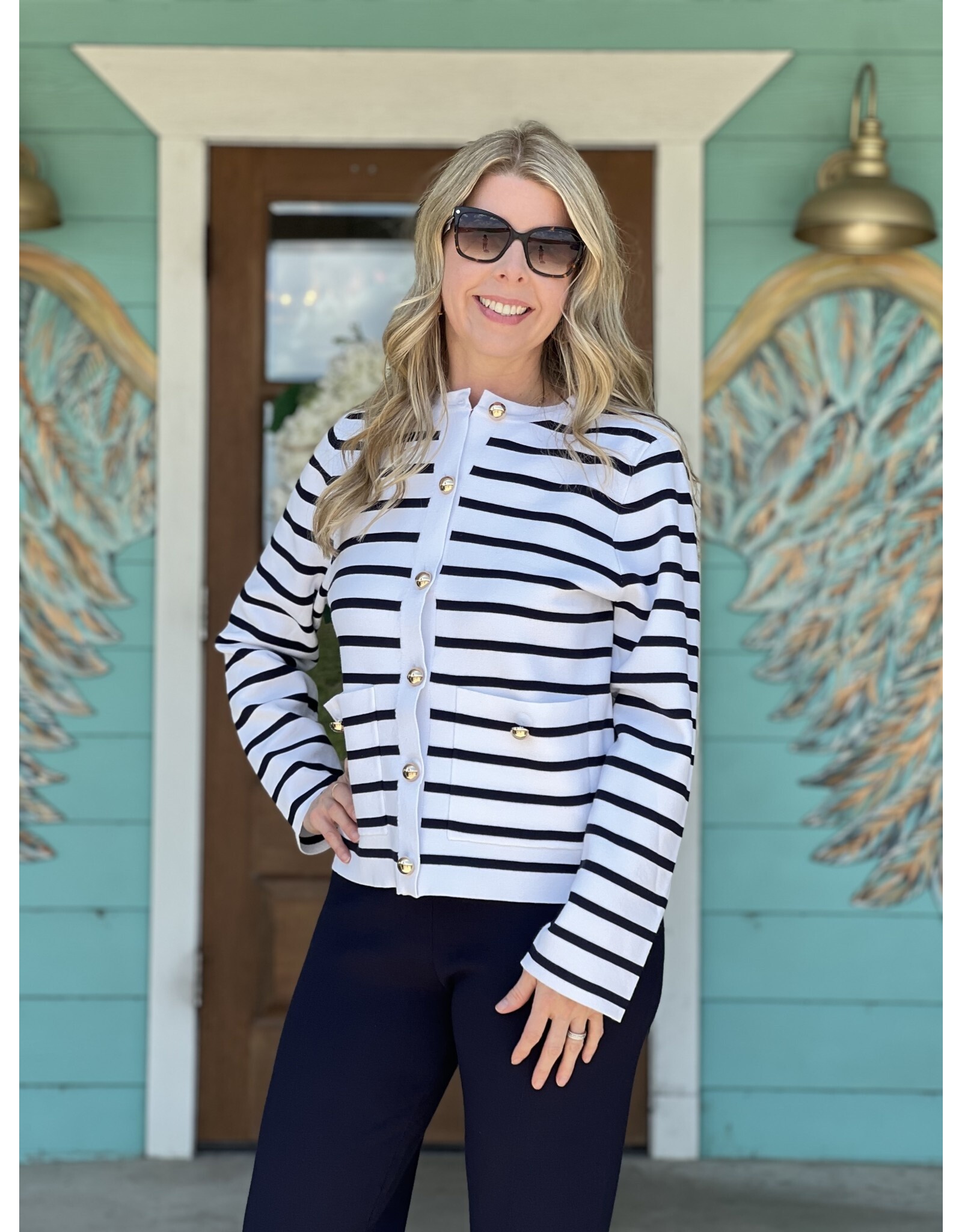 Navy Striped CoCo Top