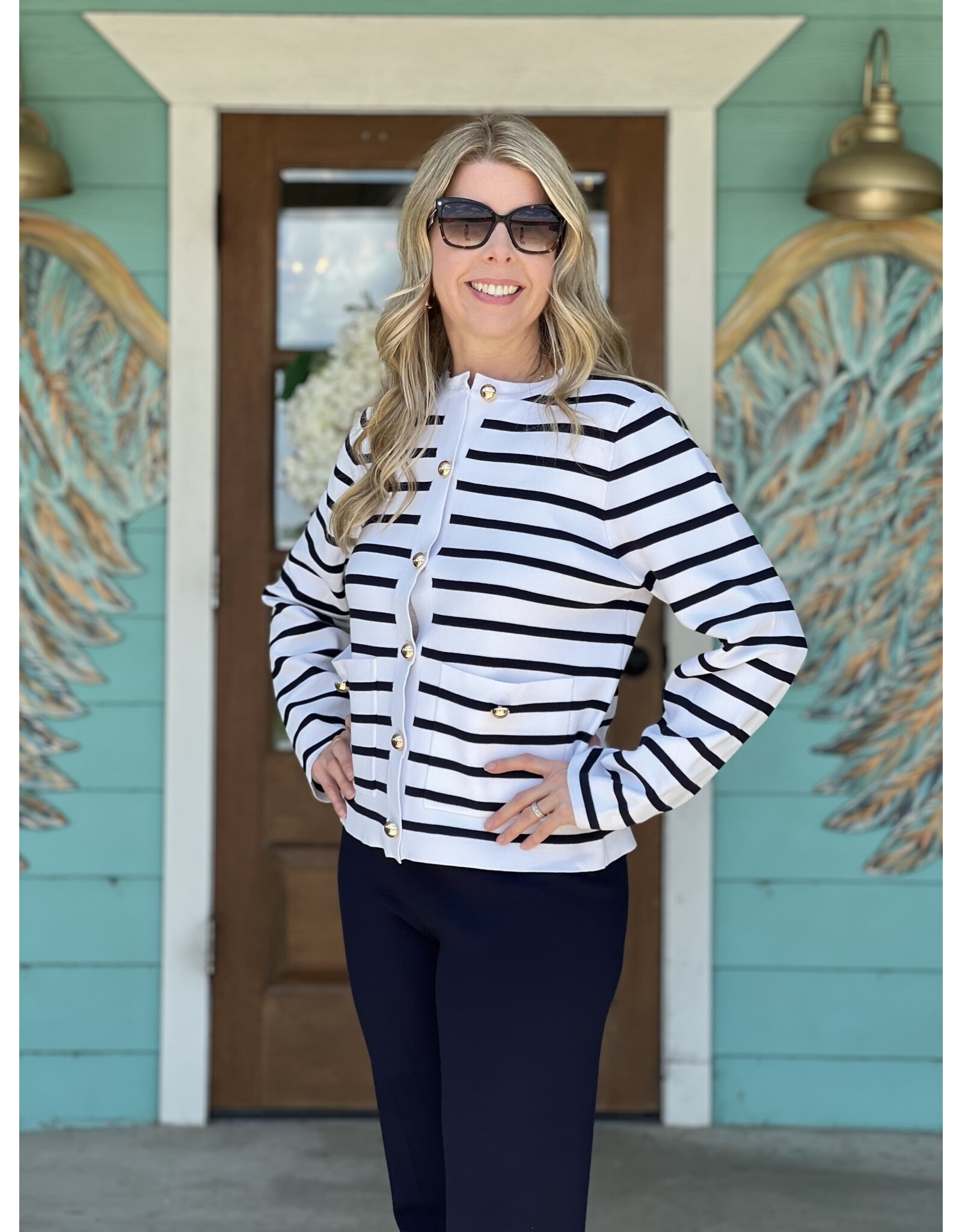 Navy Striped CoCo Top