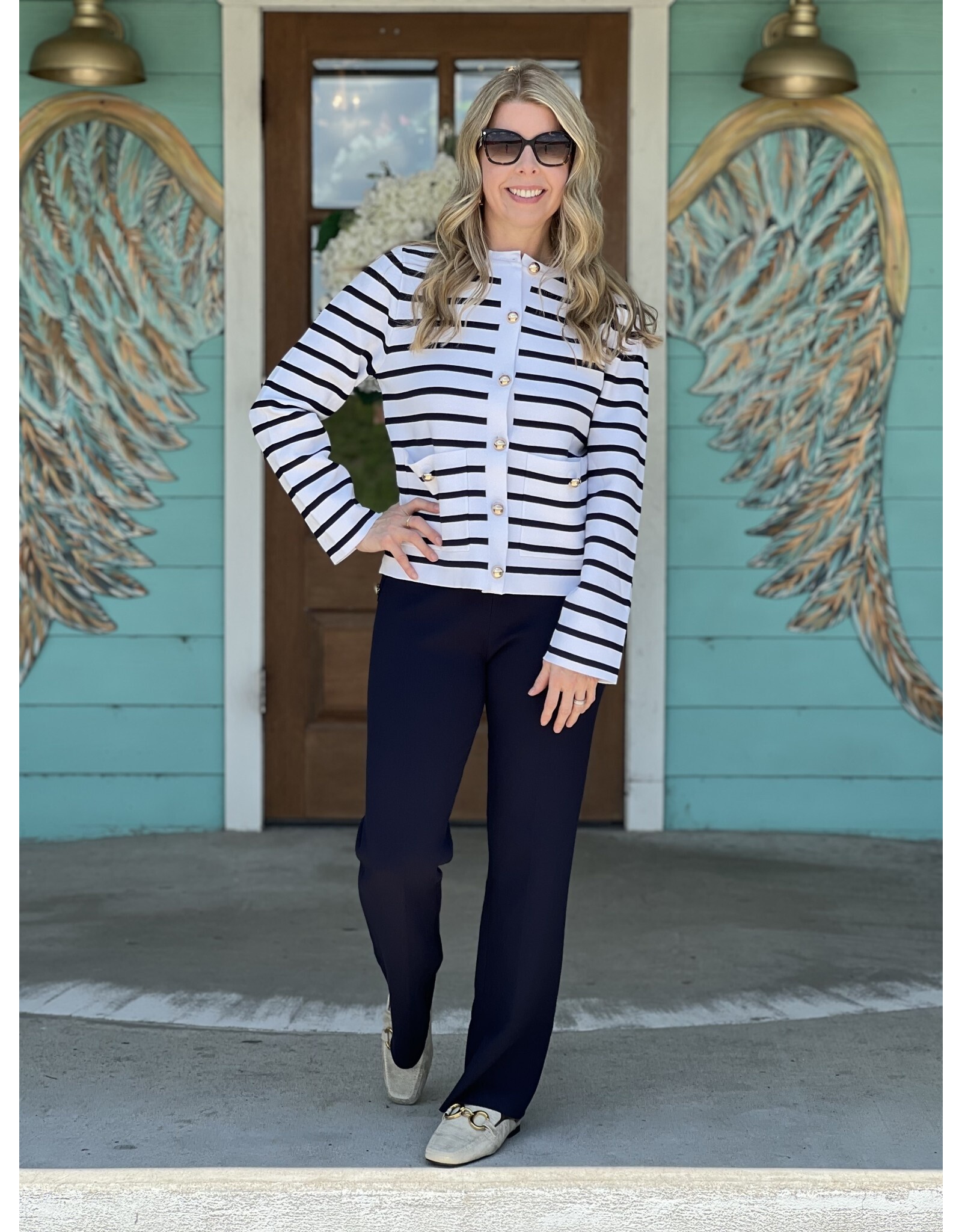 Navy Striped CoCo Top