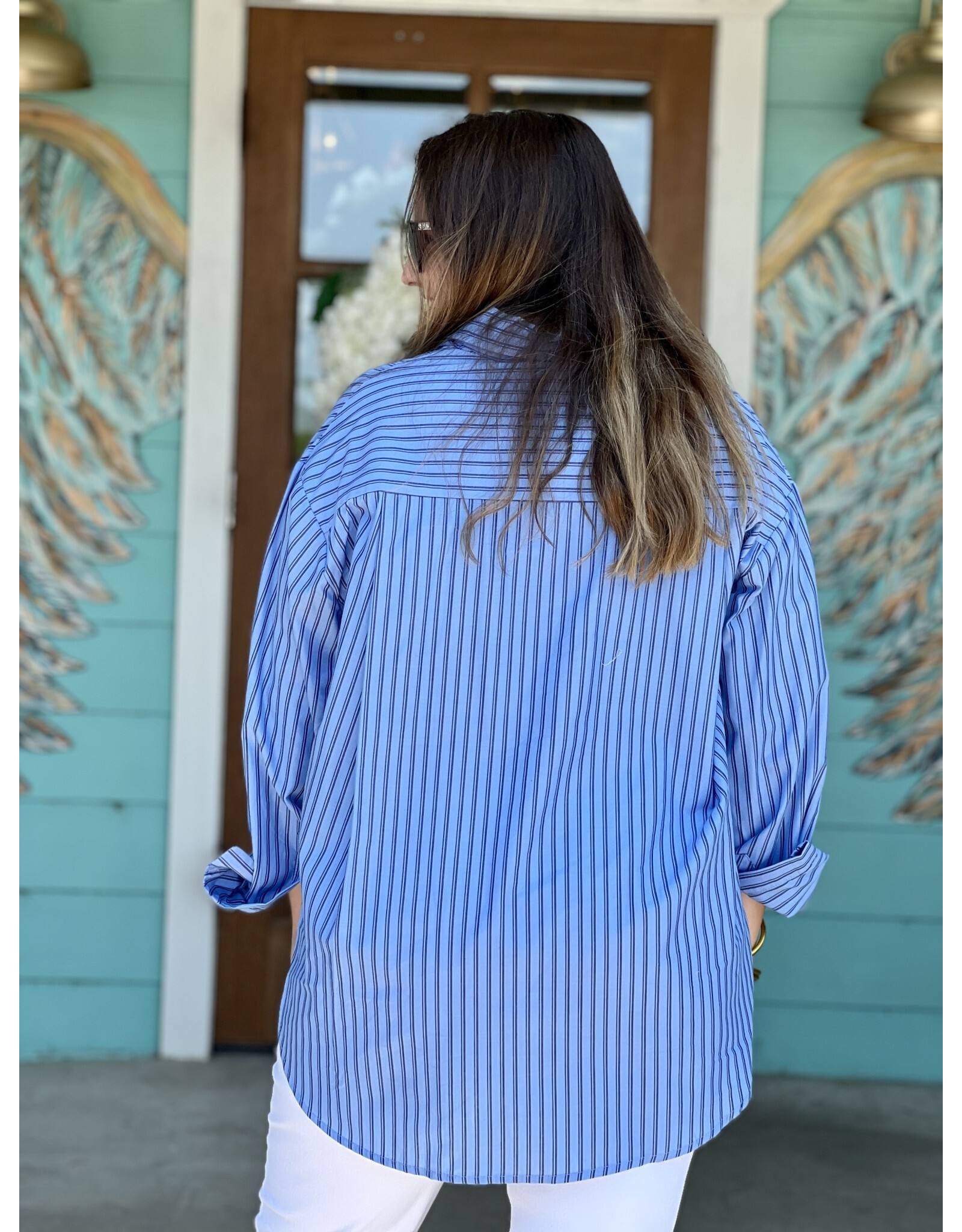 Blue Striped Button Up Shirt