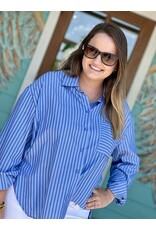 Blue Striped Button Up Shirt