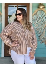 Cocoa & White Striped Button Up Shirt