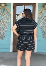 Black & White Striped Shorts