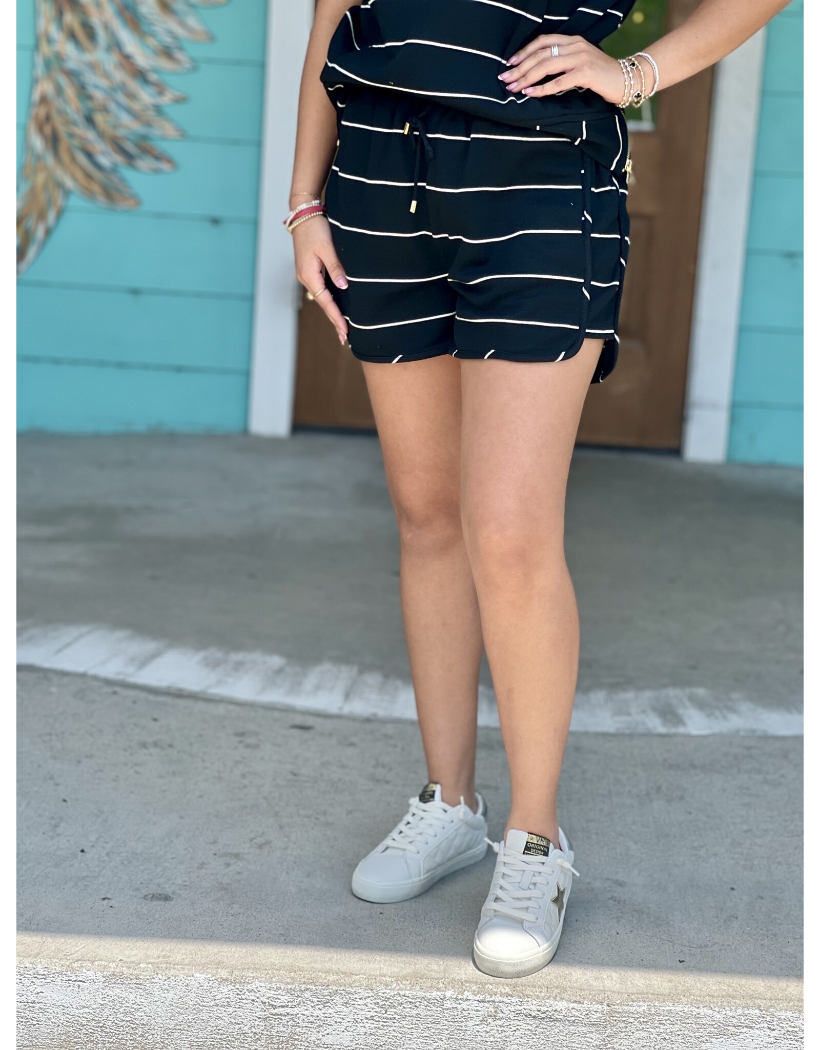 Black & White Striped Shorts