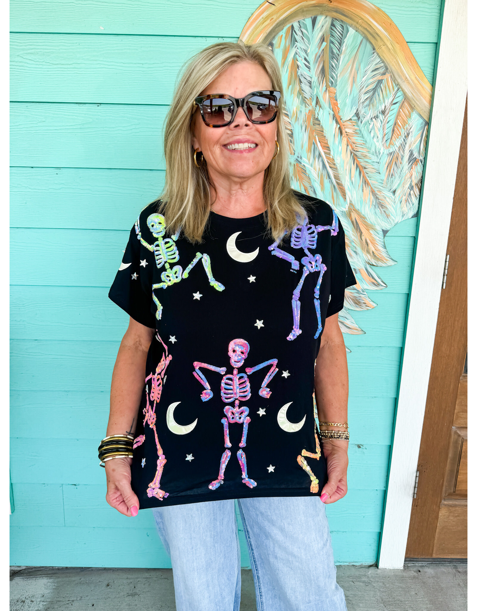 Queen of Sparkles Dancing Skeletons Tee