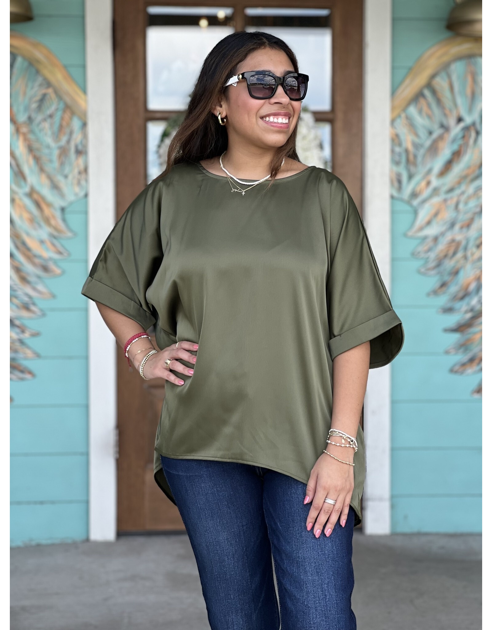 Olive Olivia Satin Top