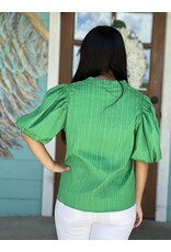 Kelly Green Isabella Puff Sleeve Top