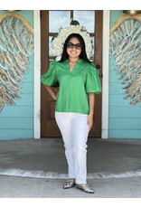 Kelly Green Isabella Puff Sleeve Top