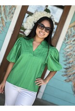 Kelly Green Isabella Puff Sleeve Top