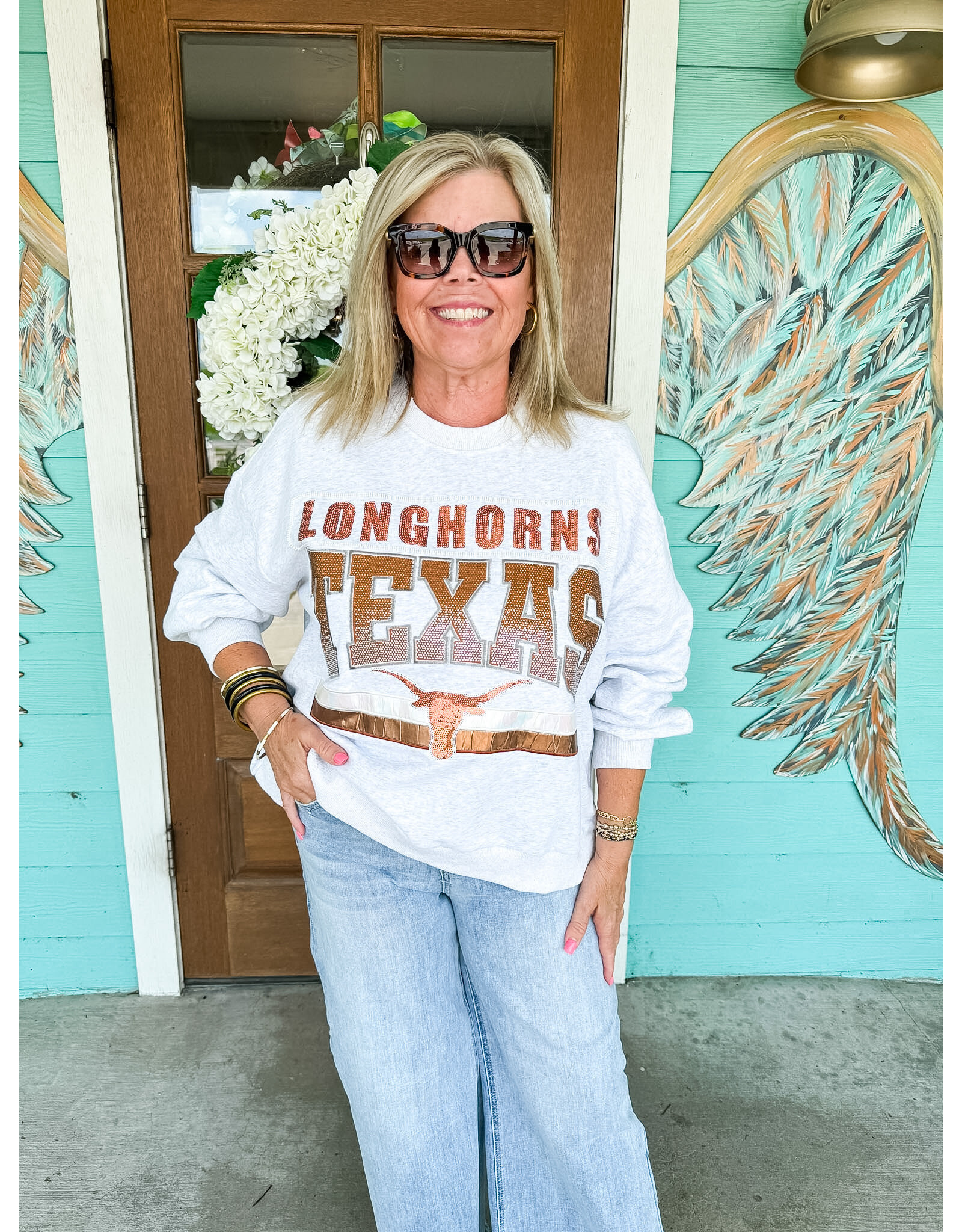 Queen of Sparkles Longhorns Texas Vintage Sweatshirt