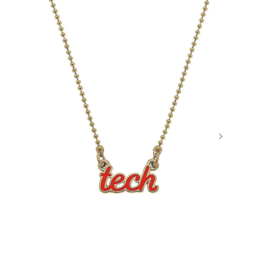 Canvas Texas Tech Enamel Necklace