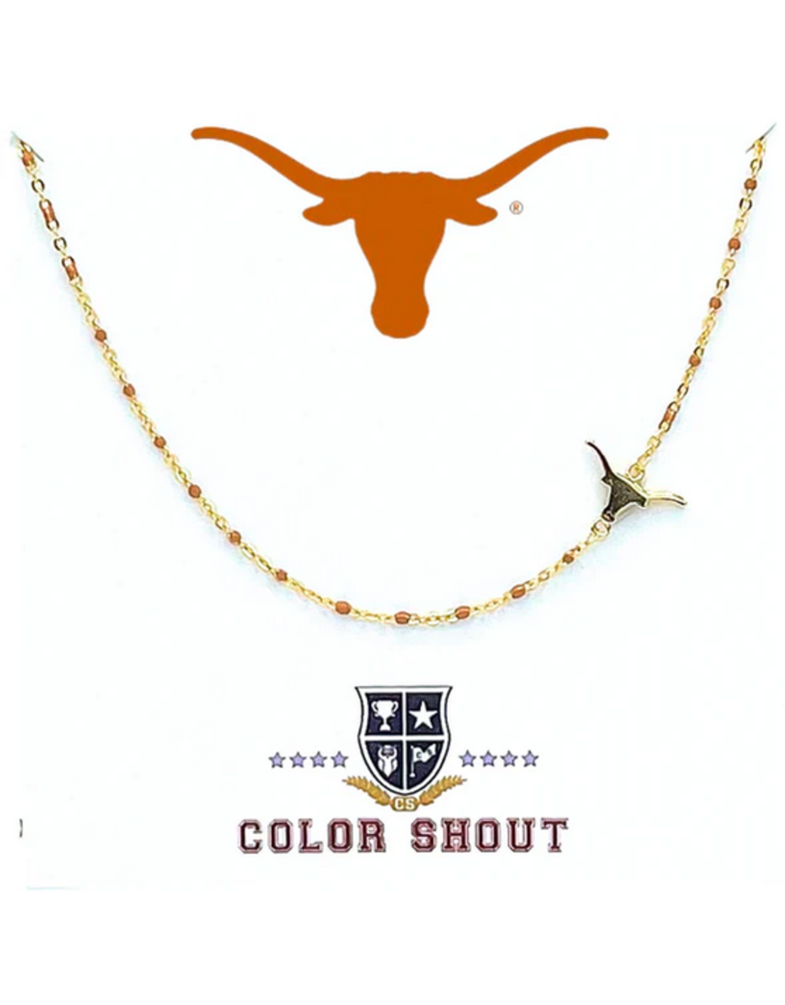 Color Shout University of Texas Side Necklace