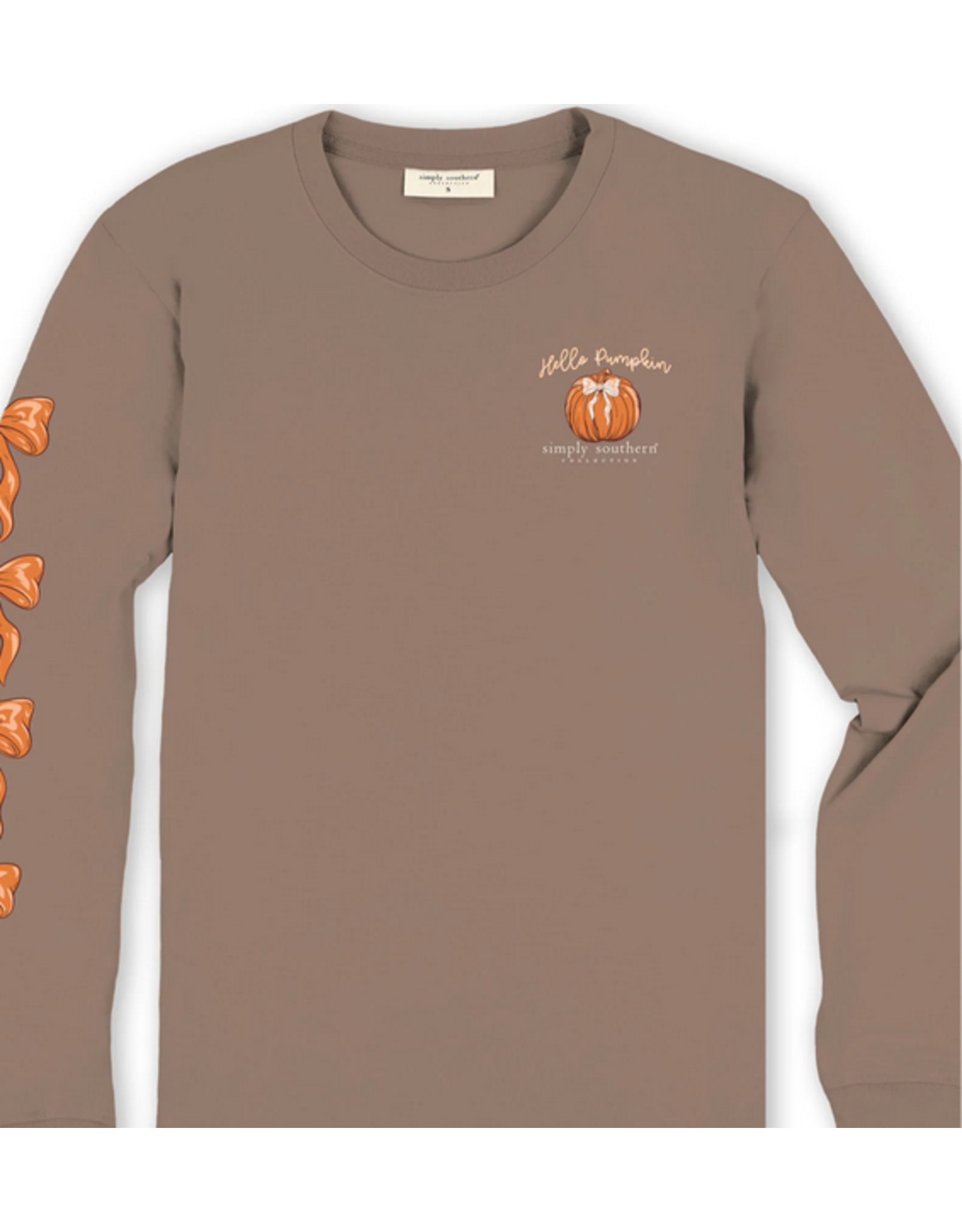 Simply Southern Pumpkin Long Sleeve Taupe Tee