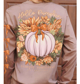 Simply Southern Pumpkin Long Sleeve Taupe Tee