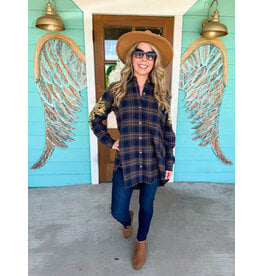 Plaid Tunic Embroidered Diane Top