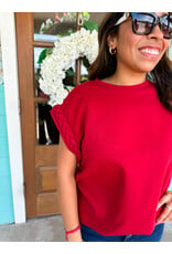 Burgundy Braided Sleeve Top