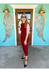 Burgundy Bella Sleeveless Midi Dress