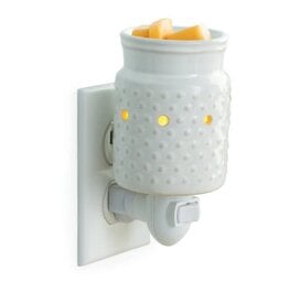 candle warmer White Hobnail Pluggable Fragrance Warmer